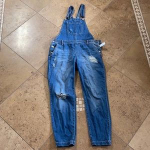 Overall denim jeans